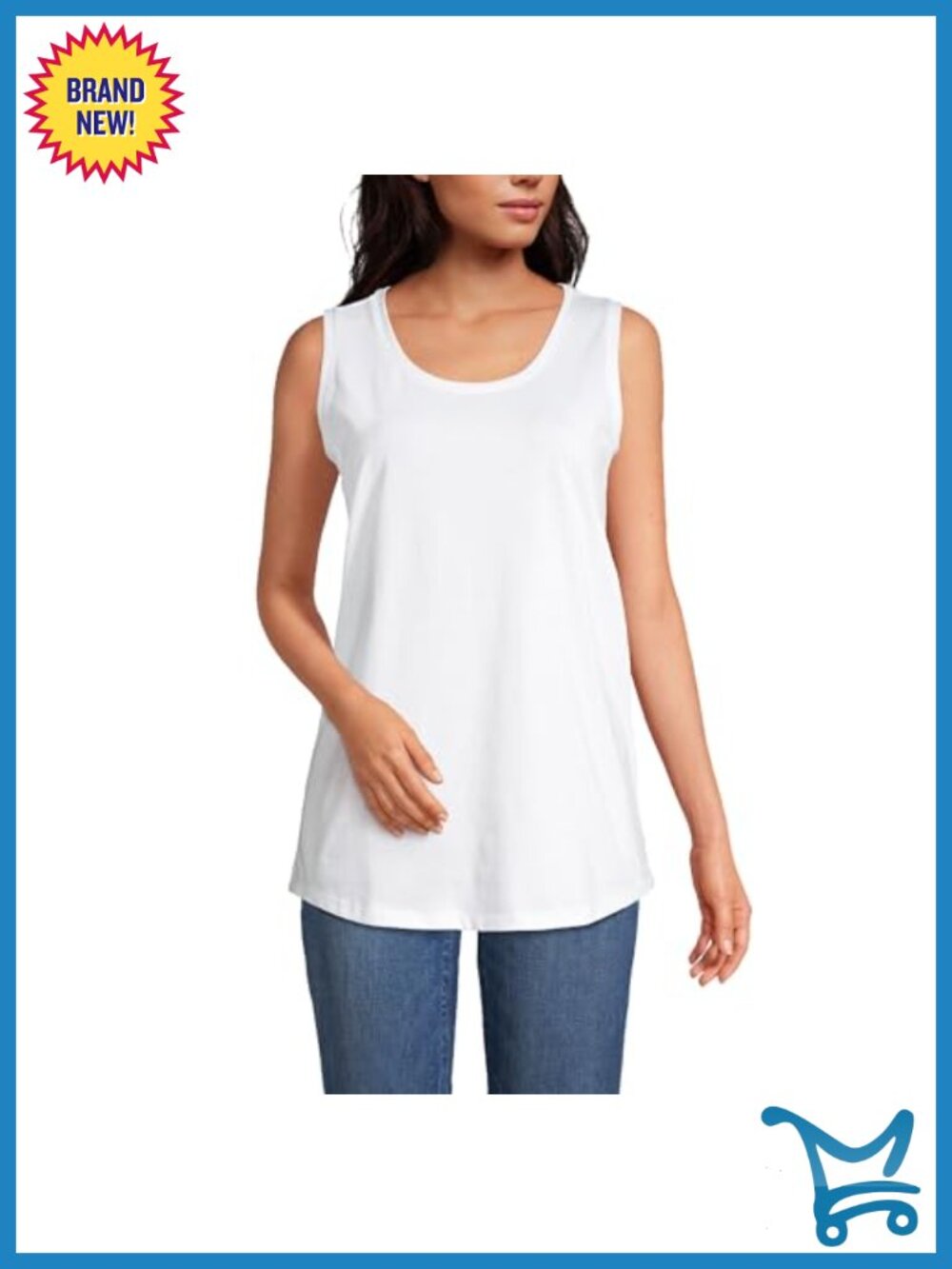 Supima Cotton Tunic Tank Top Sleeveless Scoop Neck